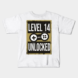 'Level 14 Unlocked' Funny Video Gamer Gift Kids T-Shirt